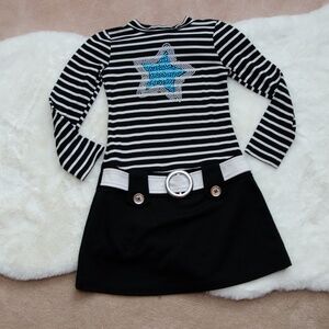 PIPER Striped Star Dress-Girls-Size S (6)
